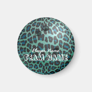 Bowling Ball Leopard Aquamarin Magnet
