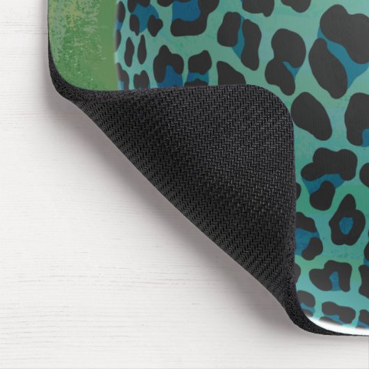 Bowling Ball Leopard Aquamarin Mousepad (Ecke)