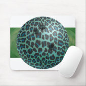 Bowling Ball Leopard Aquamarin Mousepad (Mit Mouse)