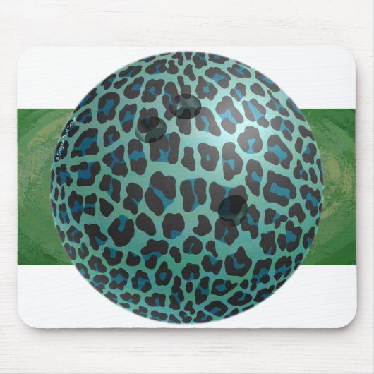 Bowling Ball Leopard Aquamarin Mousepad (Vorne)