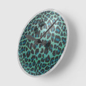 Bowling Ball Leopard Aquamarin Runde Wanduhr (Winkel)