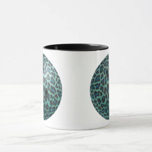 Bowling Ball Leopard Aquamarin Tasse (Zentrum)