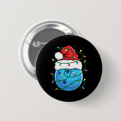 Bowling Ball mit Weihnachtsmannmütze Männer Jungen Button (Vorne & Hinten)