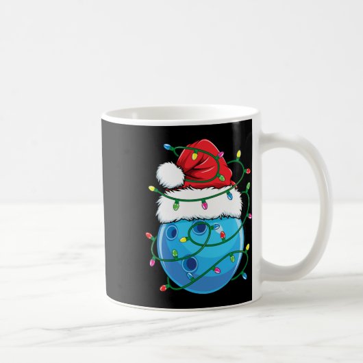 Bowling Ball mit Weihnachtsmannmütze Männer Jungen Kaffeetasse (Rechts)