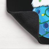 Bowling Ball mit Weihnachtsmannmütze Männer Jungen Mousepad (Ecke)
