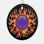 Bowling Ball-O-Feuer Keramik Ornament (Links)