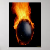 Bowling Ball on Fire Print Poster (Vorne)