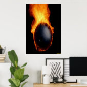 Bowling Ball on Fire Print Poster (Heimbüro)