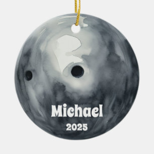 Bowling Ball Ornament, Ornament, Kinder Sport Keramik Ornament