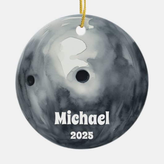 Bowling Ball Ornament, Ornament, Kinder Sport Keramik Ornament (Vorne)