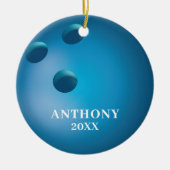 Bowling Ball Personalisiert Weihnachten Keramik Ornament (Vorne)