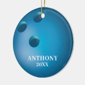 Bowling Ball Personalisiert Weihnachten Keramik Ornament (Links)