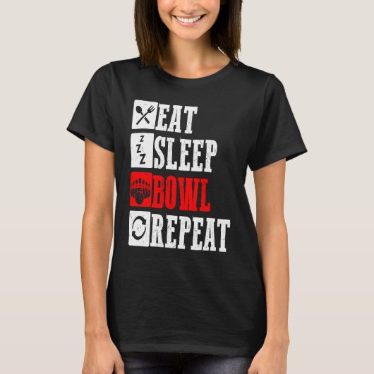 Bowling Ball Pin Bowler Strike Bowling Fanatic Bow T-Shirt (Vorderseite)