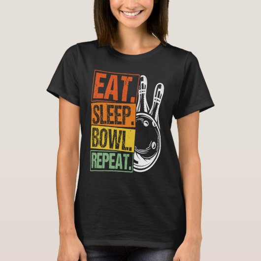 Bowling Ball Pin Bowler Strike Bowling Team Bowlin T-Shirt (Vorderseite)