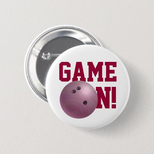 Bowling Ball Pink Button (Vorne & Hinten)