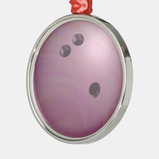 Bowling Ball Pink Silbernes Ornament (Links)