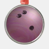 Bowling Ball Pink Silbernes Ornament (Vorne)