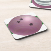 Bowling Ball Pink Untersetzer (Linke Seite)