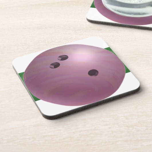 Bowling Ball Pink Untersetzer (Linke Seite)