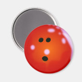 Bowling Ball (Rot) Magnet (Vorderseite/Rückseite)