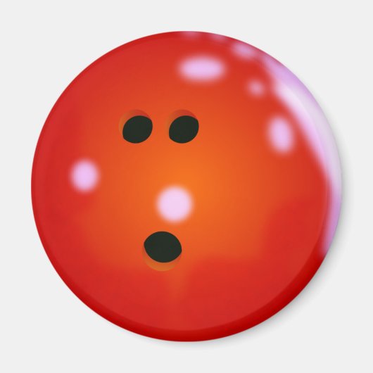 Bowling Ball (Rot) Magnet (Vorne)
