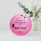 BOWLING BALL ROUND Bat Mitzvah Party Einladung (Stehend Vorderseite)