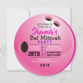 BOWLING BALL ROUND Bat Mitzvah Party Einladung (Vorderseite)