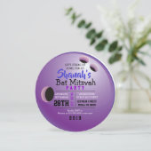 BOWLING BALL ROUND Bat Mitzvah Party Einladung (Stehend Vorderseite)