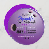 BOWLING BALL ROUND Bat Mitzvah Party Einladung (Vorne/Hinten)