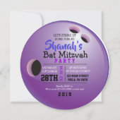 BOWLING BALL ROUND Bat Mitzvah Party Einladung (Vorderseite)
