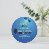 BOWLING BALL ROUND Geburtstagsparty Einladung (Stehend Vorderseite)