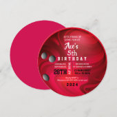 BOWLING BALL ROUND Rote Geburtstagsparty Einladung (Vorne/Hinten)