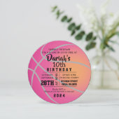 BOWLING BALL RUND Geburtstagsparty Einladung (Stehend Vorderseite)