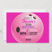 BOWLING BALL RUND Geburtstagsparty Einladung (Vorderseite)