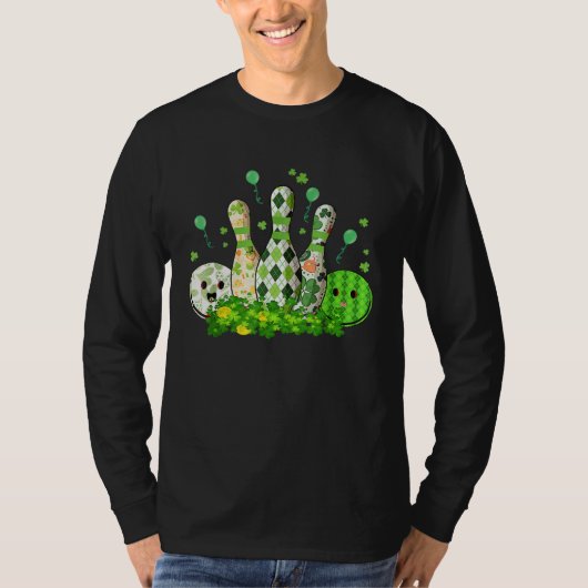 Bowling Ball Shamrock Leprechaun St Patricks Day B T-Shirt (Vorderseite)