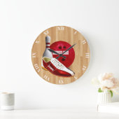 Bowling Ball Shoe und Button mit Ihrem Individuell Große Wanduhr (Zuhause)