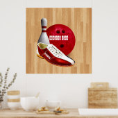 Bowling Ball Shoe und Button mit Ihrem Individuell Poster (Küche)