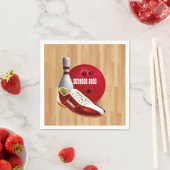 Bowling Ball Shoe und Button mit Ihrem Individuell Serviette (Beispiel)