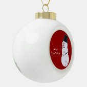 Bowling Ball Snowman Keramik Kugel-Ornament (Links)