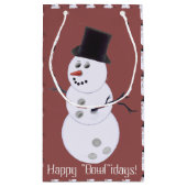Bowling Ball Snowman Weihnachten Kleine Geschenktüte (Rückseite)