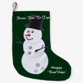 Bowling Ball Snowman Weihnachten Kleiner Weihnachtsstrumpf (Vorderseite)
