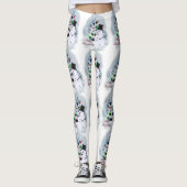 Bowling Ball Snowman Weihnachten Leggings (Vorderseite)