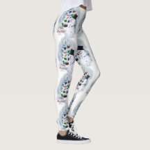 Bowling Ball Snowman Weihnachten Leggings