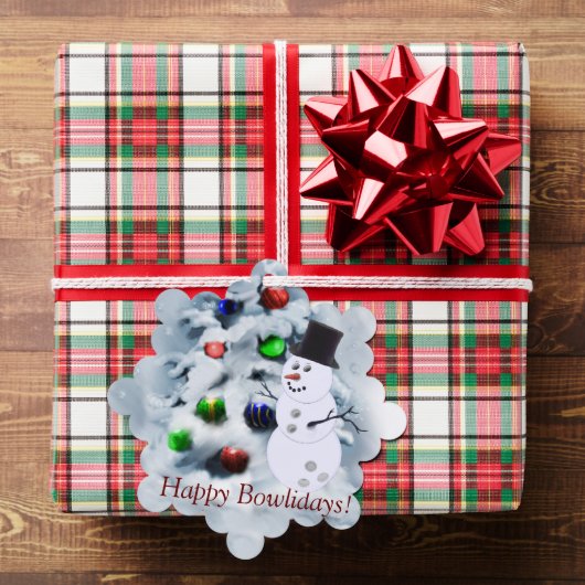 Bowling Ball Snowman Weihnachtskarte Ornament Karte (Insitu (Geschenk))