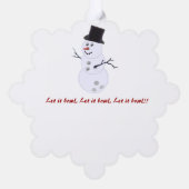 Bowling Ball Snowman Weihnachtskarte Ornament Karte (Rückseite)