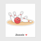 Bowling Ball Strike Skittles Aufkleber (Blatt)