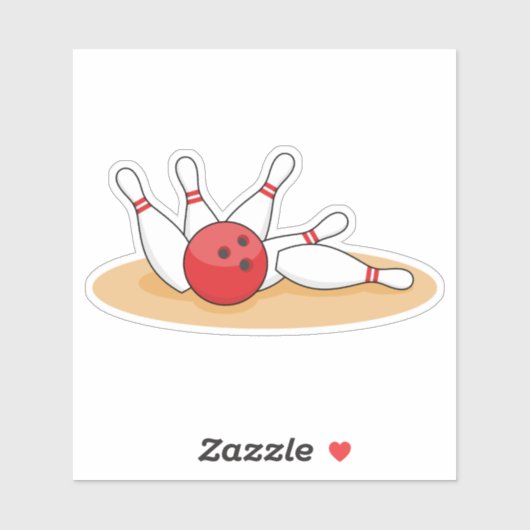 Bowling Ball Strike Skittles Aufkleber (Blatt)