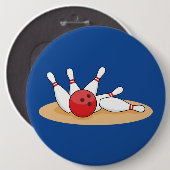Bowling Ball Strike Skittles Button (Vorne & Hinten)