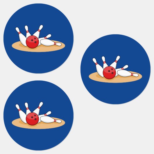 Bowling Ball Strike Skittles Etiketten (Gruppe)