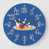 Bowling Ball Strike Skittles Große Wanduhr (Vorderseite)